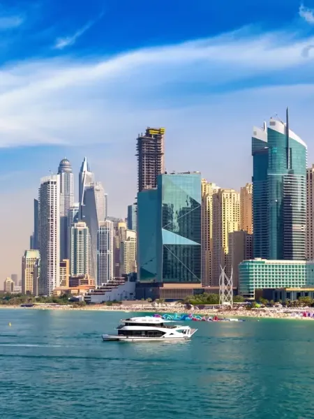 The Dubai skyline seen across the creek.