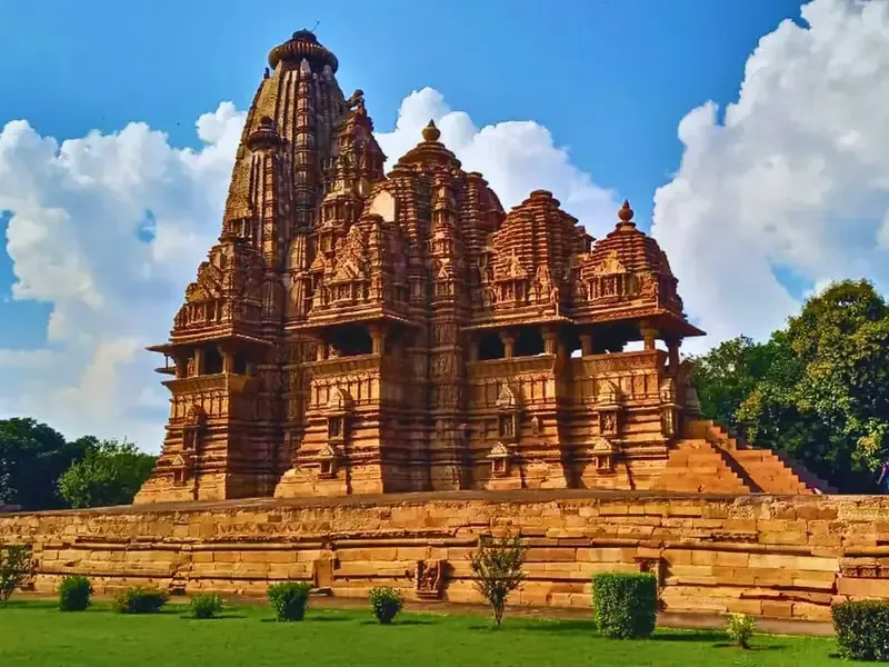 Carved temple stonework in the Bundelkhand country.