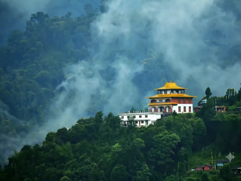 Ridge country in Sikkim under cloud.